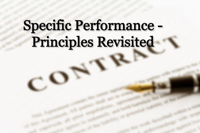 Specific Performance Application Example Specific Performance -- Principles Revisited | SCC Times