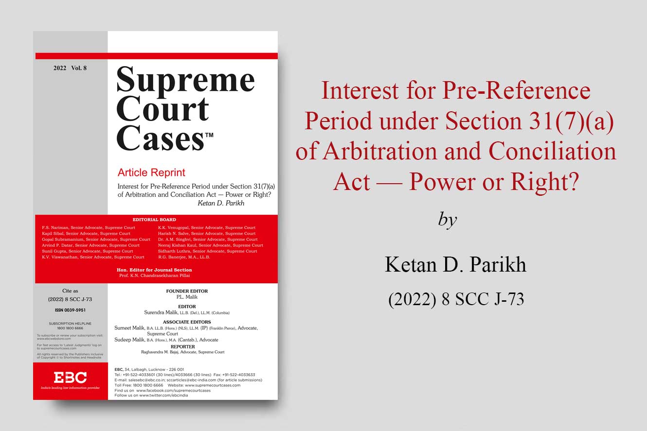 Interest For Pre-Reference Period Under Section 31(7)(a) of Arbitration ...