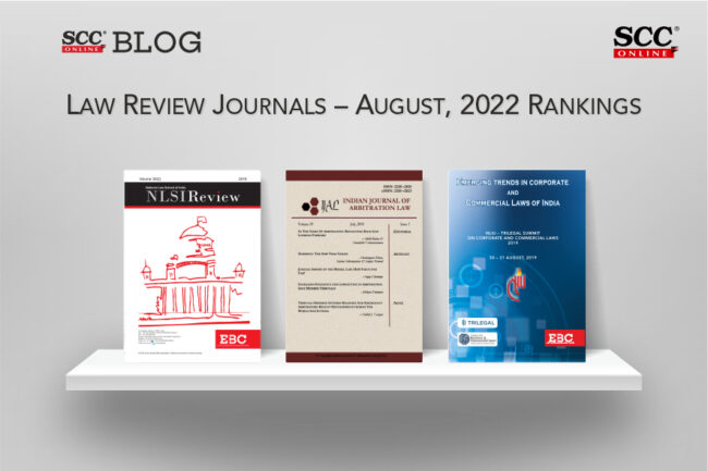 SCC Online Law Review Rankings [August'22 ] NLIU Law Review up two ...