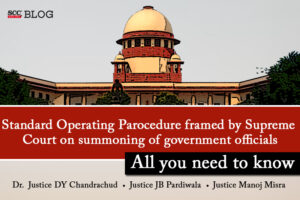 Standard Operating Procedure on summoning of government officials