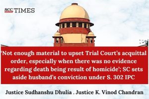 Husband’s acquittal under S. 302