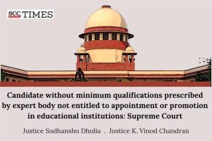 Minimum qualifications prescribed by expert body