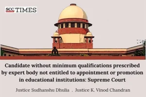 Minimum qualifications prescribed by expert body