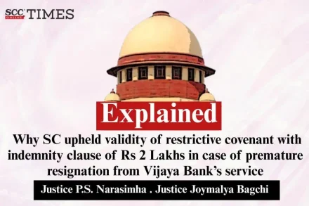 Rs 2 Lakh indemnity clause restrictive covenant