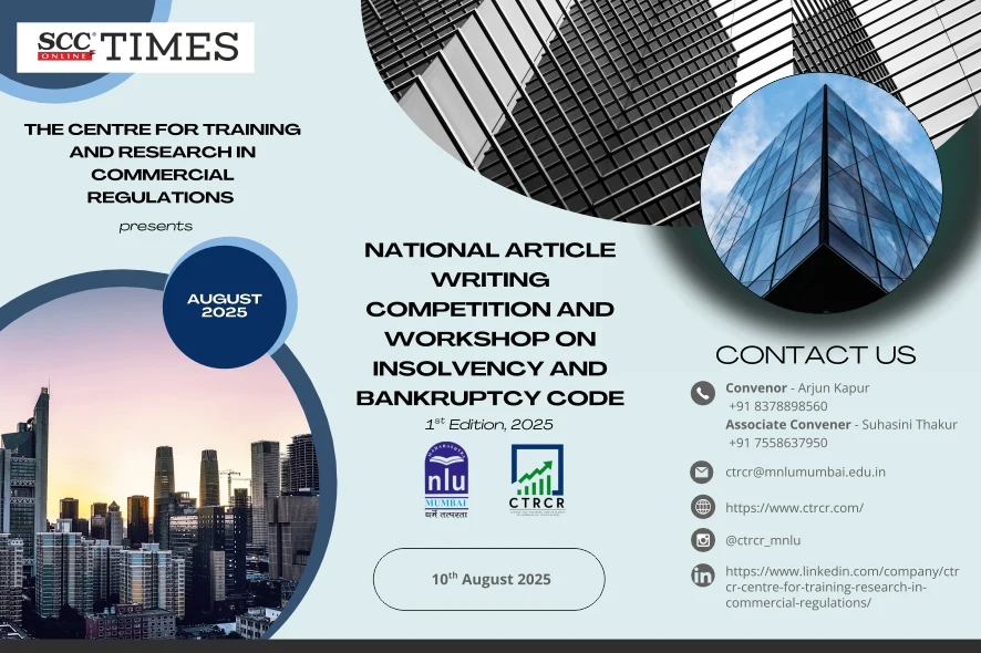 MNLU Mumbai CTRCR National Article Writing Competition and Workshop on IBC