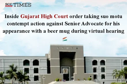 senior advocate drinking from beer mug