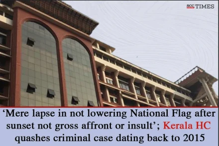 not lowering National Flag after sunset