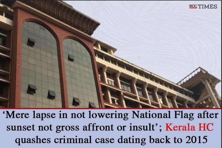 not lowering National Flag after sunset