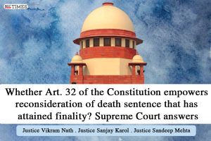 reconsideration of death sentence under Art. 32