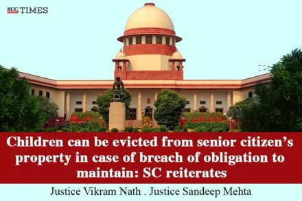 eviction of children from senior citizen's property