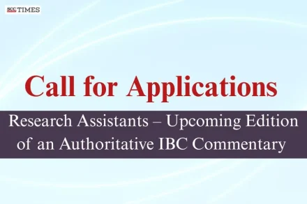 Call for Research Assistant – Insolvency and Bankruptcy Code