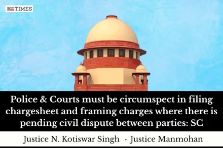 filing chargesheet where there is pending civil dispute