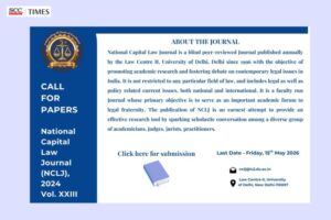 National Capital Law Journal call for papers 2026