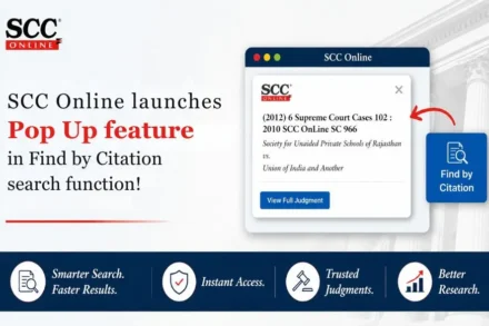 SCC Online Find by Citation Pop Out feature