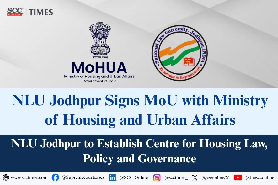 NLU Jodhpur MoU with Ministry of Housing and Urban Affairs