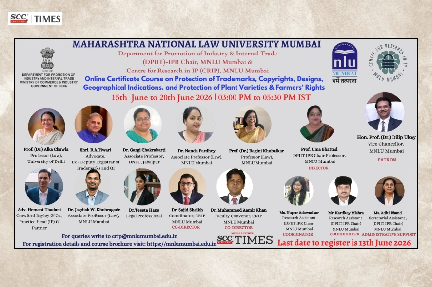 Online Certificate Course on IPR by MNLU Mumbai