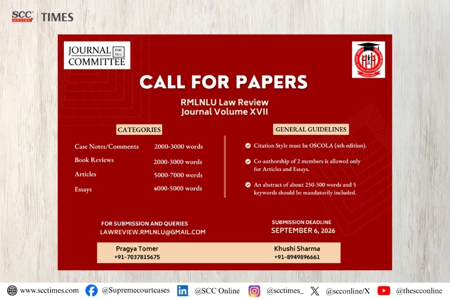 Call for Papers RMLNLU Law Review