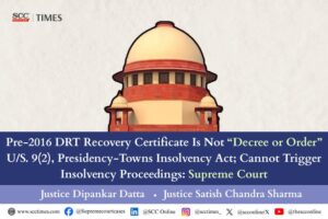 DRT Recovery Certificate Not a Decree