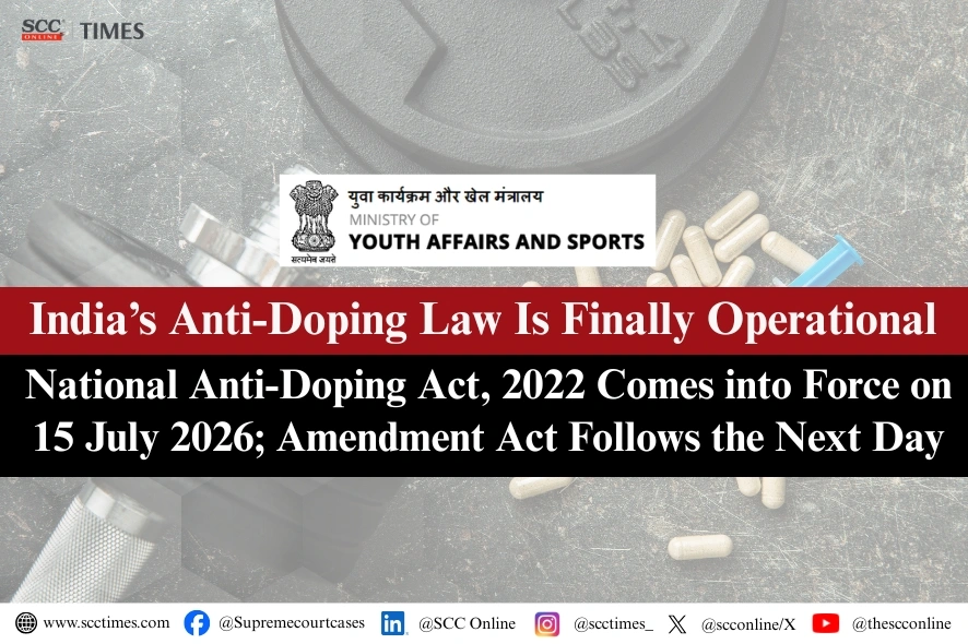 National Anti-Doping Act 2022 comes into force