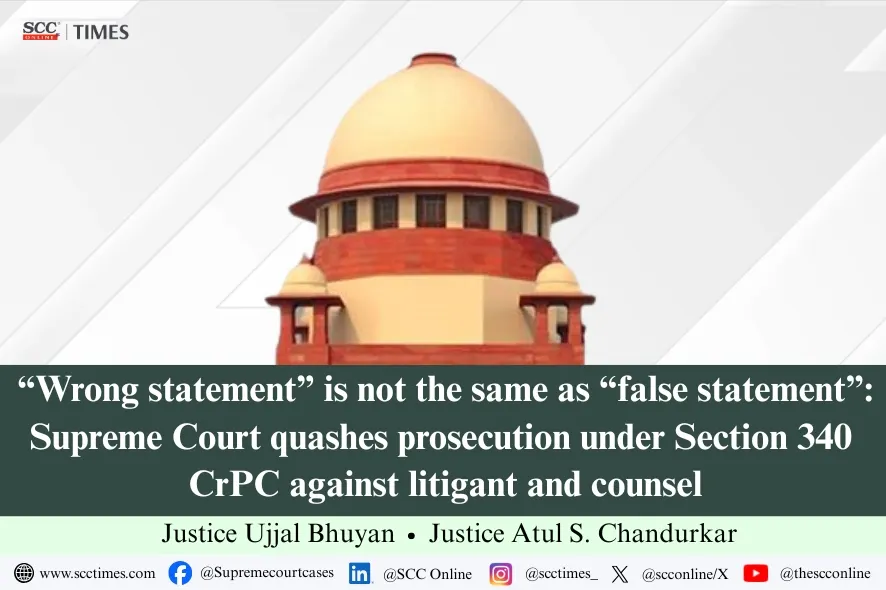Section 340 CrPC wrong statement false statement