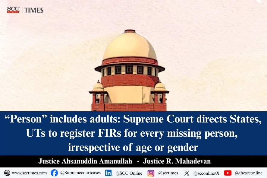 FIR registration for missing persons