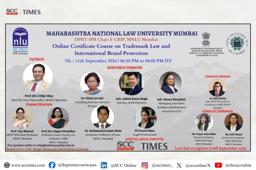MNLU Mumbai Trademark Law Course 2026