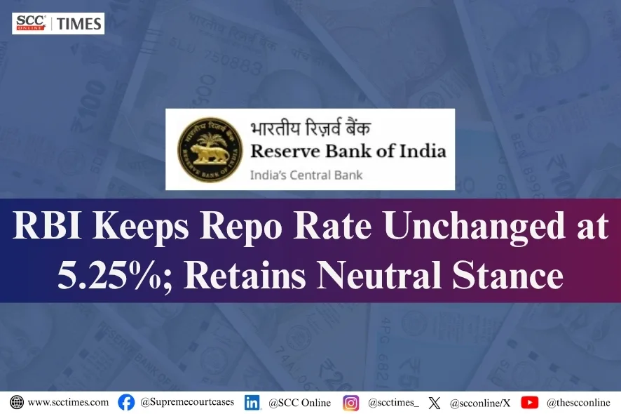 RBI Repo Rate Unchanged at 5.25%