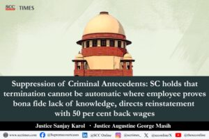 SC termination for suppression of criminal antecedents