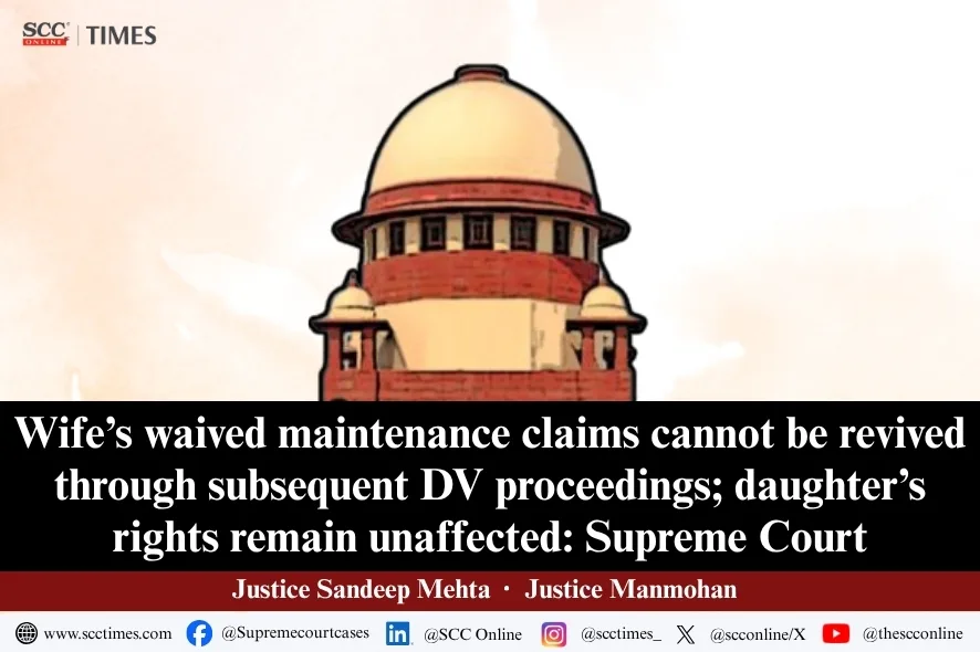 Maintenance waiver under matrimonial settlement
