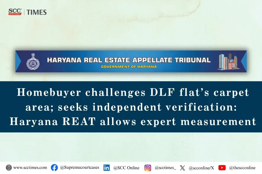DLF apartment carpet area dispute under RERA