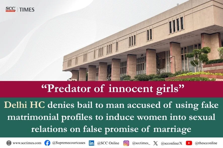 Delhi HC fake matrimonial profiles bail